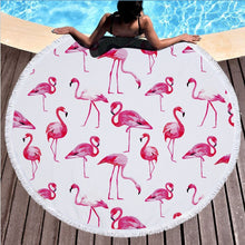 Load image into Gallery viewer, Flamingo Patterned Beach Towel