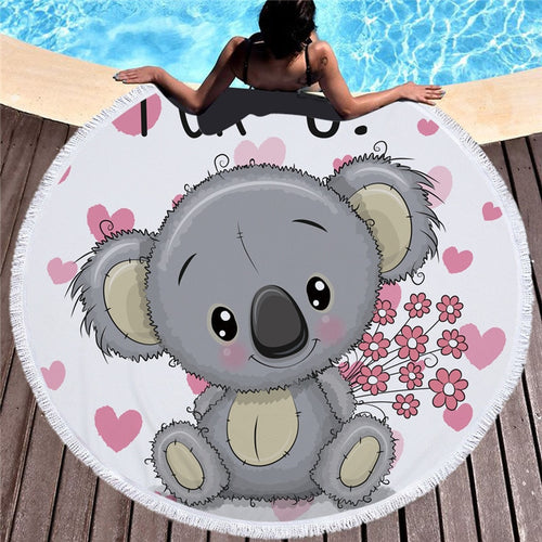 Beach Towel With Koala Pattern