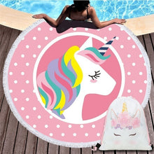 Load image into Gallery viewer, Rainbow Unicorn Patterned Beach Towel