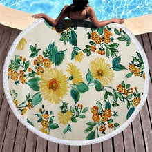 Load image into Gallery viewer, Sunflower Patterned Beach Towel