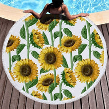 Load image into Gallery viewer, Sunflower Patterned Beach Towel