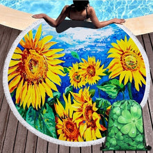 Load image into Gallery viewer, Sunflower Patterned Beach Towel