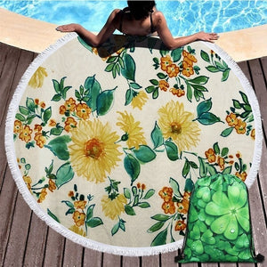 Sunflower Patterned Beach Towel