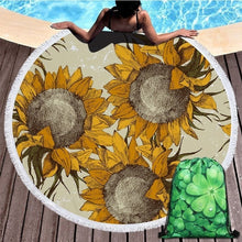 Load image into Gallery viewer, Sunflower Patterned Beach Towel