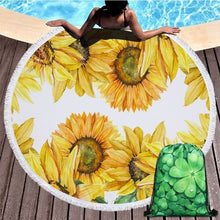 Load image into Gallery viewer, Sunflower Patterned Beach Towel
