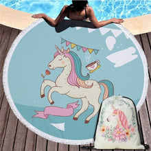 Load image into Gallery viewer, Unicorn Patterned Beach Towel