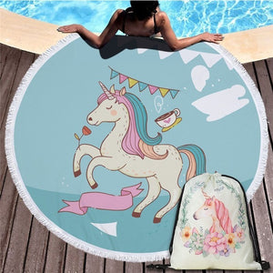 Unicorn Patterned Beach Towel