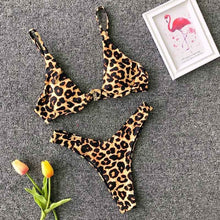 Load image into Gallery viewer, New High cut Thong  Leopard Bikini 2019