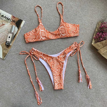 Load image into Gallery viewer, Neon Green Tassel Bikini