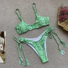 Load image into Gallery viewer, Neon Green Tassel Bikini