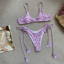 Load image into Gallery viewer, Neon Green Tassel Bikini