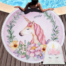 Load image into Gallery viewer, Rainbow Unicorn Patterned Beach Towel