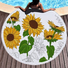 Load image into Gallery viewer, Sunflower Patterned Beach Towel