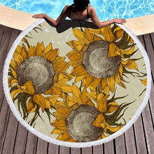 Load image into Gallery viewer, Sunflower Patterned Beach Towel