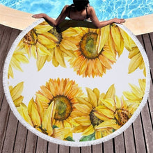 Load image into Gallery viewer, Sunflower Patterned Beach Towel