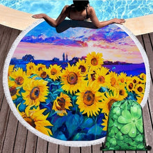 Load image into Gallery viewer, Sunflower Patterned Beach Towel