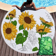 Load image into Gallery viewer, Sunflower Patterned Beach Towel