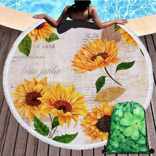 Load image into Gallery viewer, Sunflower Patterned Beach Towel