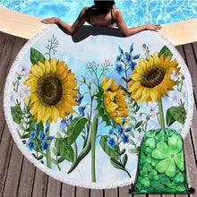 Load image into Gallery viewer, Sunflower Patterned Beach Towel